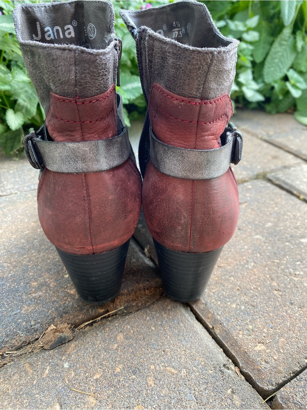 Jana "Soft Flex" Two-Tone Ankle Boots — Size 37.5 EU/6.5-7 US Summer - Picture 4 of 9